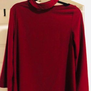 Unique Blouse w/ neck and cuff cut-out detail